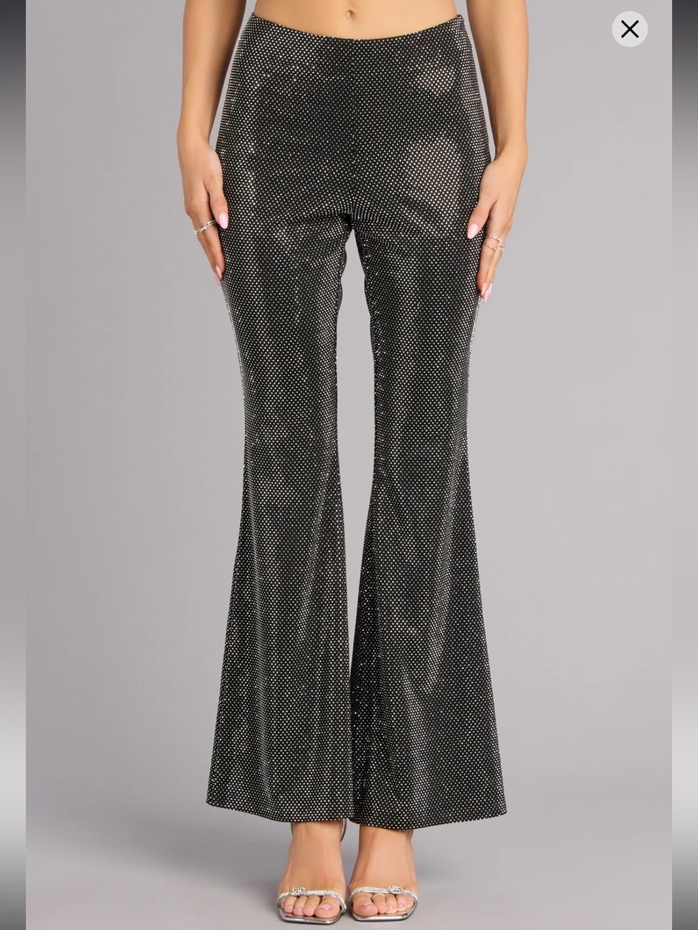 Windsor Black Midnight Spark Rhinestone Flare Pants